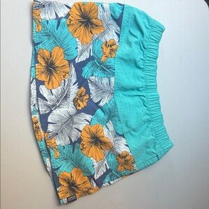 Patagonia Teal and Orange Skirt Barely Baggies Skirt
